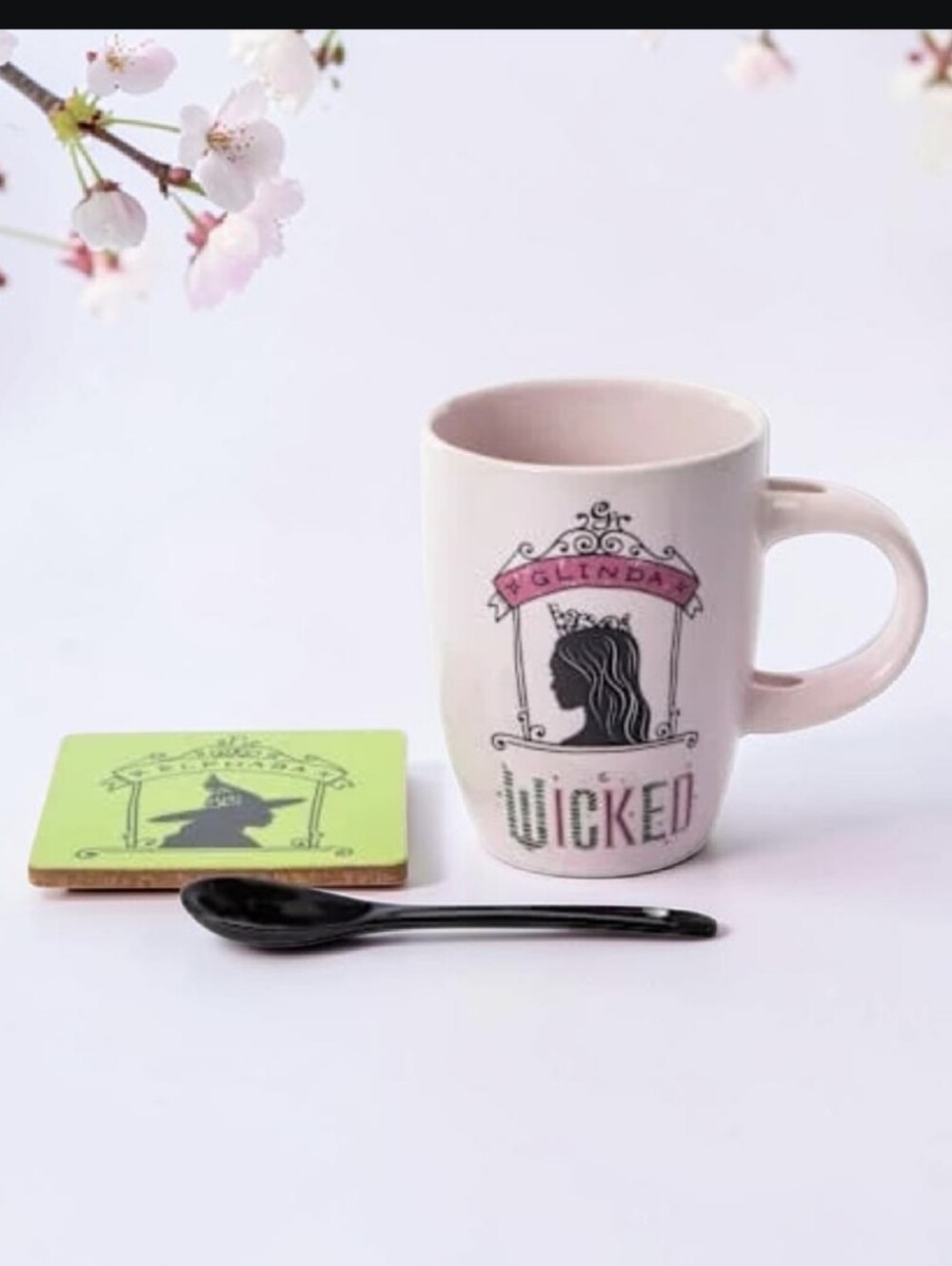 Wicked Themed "Glinda" Ceramic Mug, Coaster Bundle Set - 3 Pcs NIB